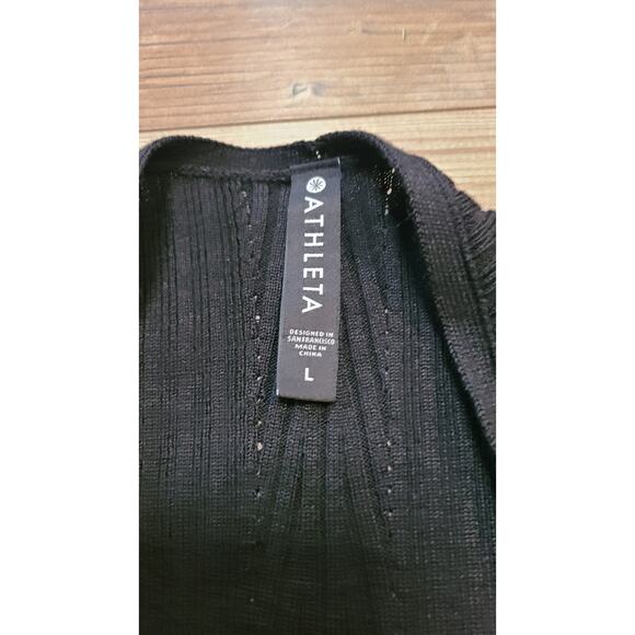 Athleta Solstice Wrap Cardigan Black Large Merino Wool - Picture 4 of 10